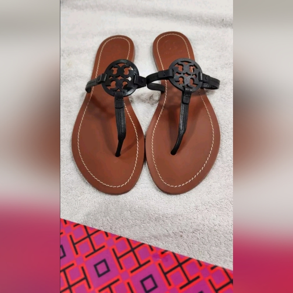 Tory Burch Designer Mini Miller Sandals Thong Flip Flop Sz 7 M